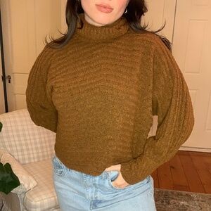 Pink Rose Brown Cozy Sweater